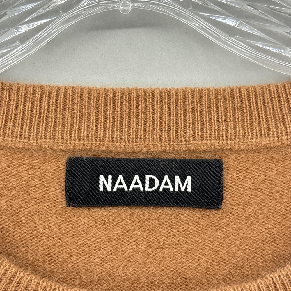 Naadam Sweater Womens Medium Brown 100% Cashmere Crewneck Raglan Knit Pullover - Picture 4 of 12
